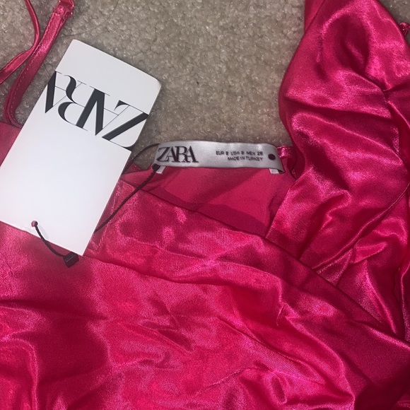 ZARA PINK SATIN DRESS - Picture 15 of 15